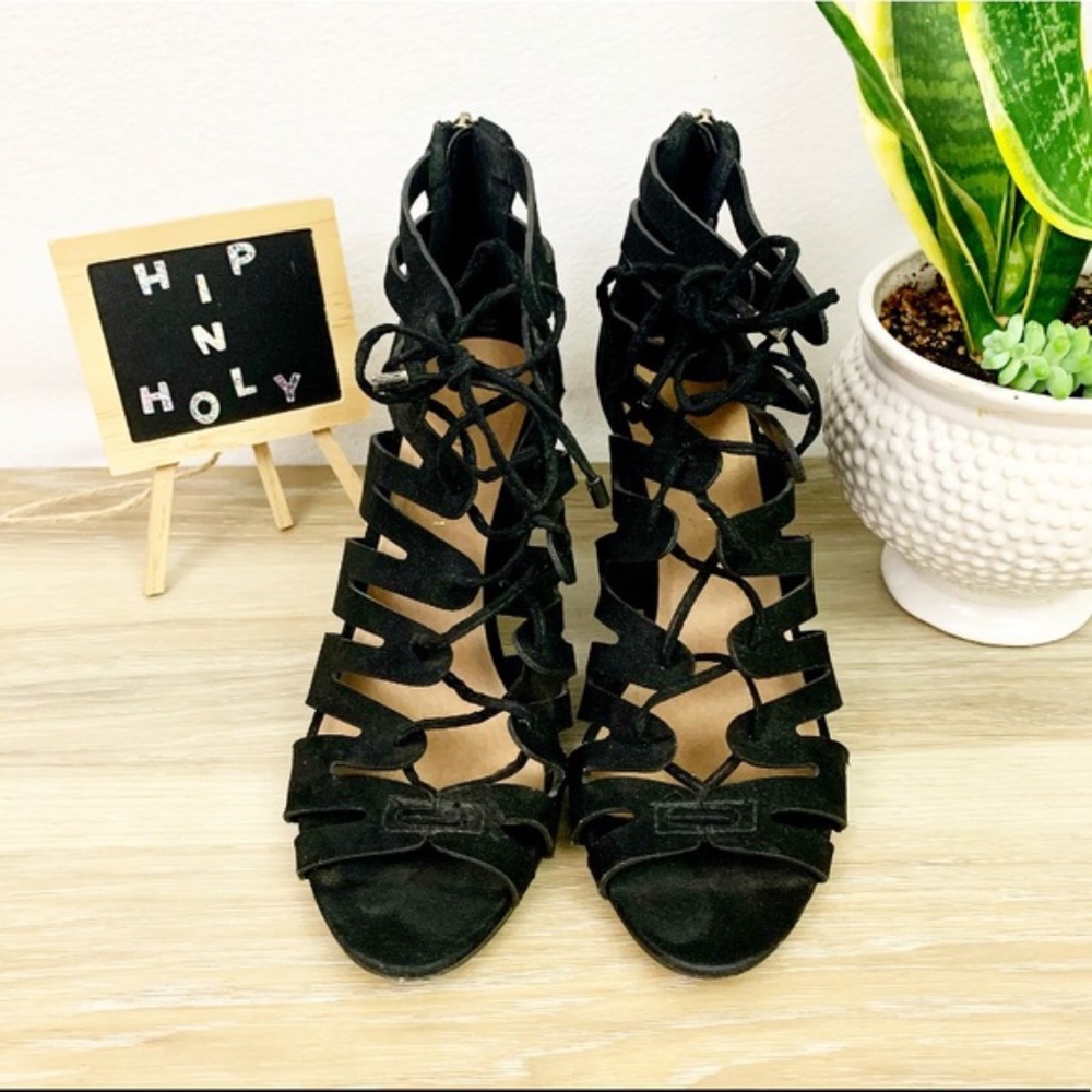 MADDEN GIRL Bannerr Peep Toe Suede Bootie Black 9